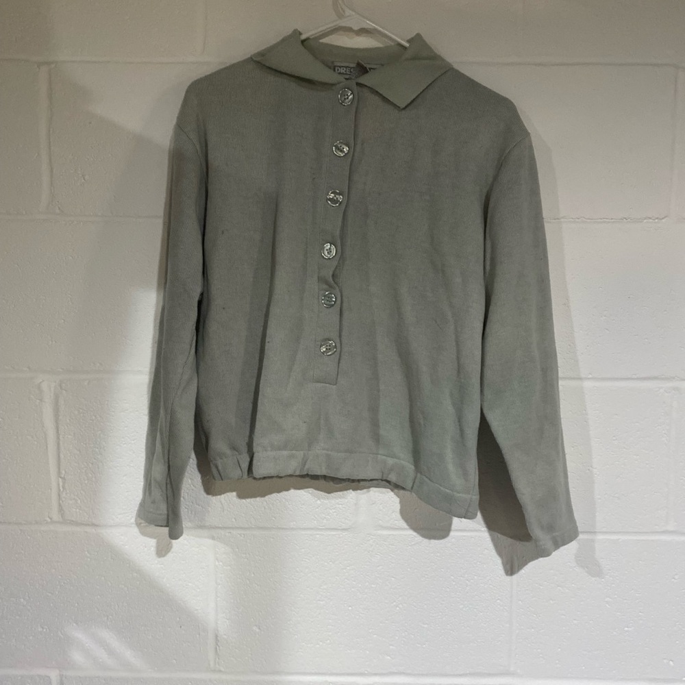 Dressbarn button front collared long sleeve medium